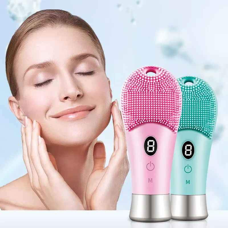 Electric Ultrasonic Skin Sonic Scrubber Facial Brush Cleaner